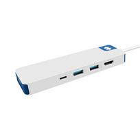 Hyper Drive Flex 8-Port USB-C Hub, White/Blue | HD4102BUGL | 1 HDMI port