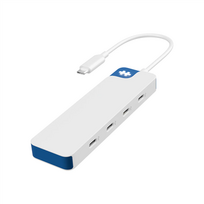 Hyper Drive Flex 4-Port USB-C Hub, White/Blue | HD5201BUGL
