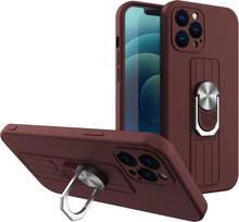 Hurtel Ring Case silicone case case with finger holder and stand for Samsung Galaxy S21 Ultra 5G