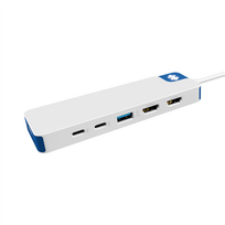 Hyper Drive Flex 9 Port Dual 4K HDMI Dock, White/Blue | HD4103BUGL | 2 HDMI ports