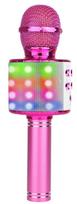 Wireless karaoke microphone Manta, pink with LED