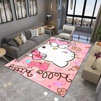Sanrio Hello Kitty Kawaii Kilimas Svetainei ir Miegamajam Lovos šalia Sofos Plotinis Kilimas Rožinis Kambario Dekoras Dovana Entuziastui 50X80CM