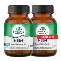 Organic India Neem daržovių kapsulės 325mg 2 pakuotės odos sveikatai ir natūraliam detoksikacijos papildui