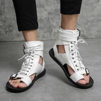 Madingi vyriški batai Vasariniai ankle boots Madingi aukštakulniai sandalai vyrams Lietaus batai Sandalai Laisvalaikio batai Su raišteliais Vyriški Lauko paplūdimio batai 38 balta