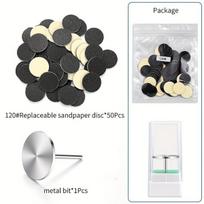 Elektrinė nagų dildės šlifavimo diskų rinkinys 80, 120, 180 grūdėtumo. , Metalinis antgalis + 120 #