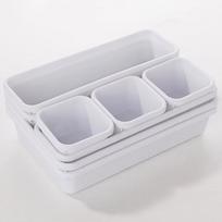 Individualizuojamas storas plastikinis stalčiaus organizatorius be baterijų. , Baltas