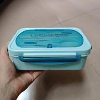 BPA neturintis 1000ml bento pietų dėžutė su įrankiais. , Mėlyna
