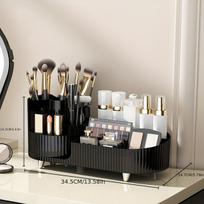 Erdvus besisukantis kosmetikos organizatorius - telpa 20 šepetėlių. , Cream Style-Yao Black