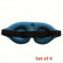 Universalus 3D Miego Kaukė Suaugusiems Su Reguliuojama Juosta , 3D akių kaukė – mėlyna 4 pak