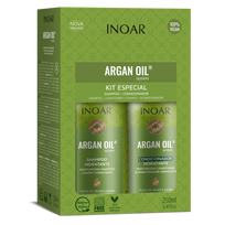 INOAR Argan Oil System Duo Kit - intensyviai drėkinantis rinkinys su Argano aliejumi