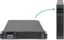 Zasilacz awaryjny UPS Online Rack 19" LCD, 1000VA/1000W, 2x12V/9Ah, 8xC13, USB, RS232, RJ45 | DN-170093 | 4016032474647
