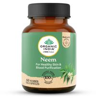 Organic India Neem Veg 60 kapsulių odos sveikatai ir kasdieniam žolelių palaikymui 60 vnt. Natūralus augalinės kilmės maisto papildas