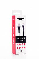SEEK TOTI USB A to Type-C, 2m Braided Cable 3A, Black