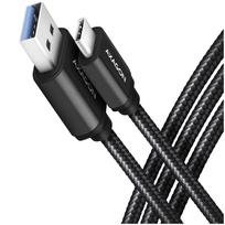 Axagon Data and charging USB 3.2 Gen1 cable lengh 1.5 m. 3A. Black braided.