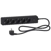 Schneider Electric Unica 2405158 elektros tinklo ilgintuvas 1,5 m 5 AC išvestis(ys / čių) Vidaus Juoda