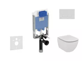 Ideal Standard ProSys - Komplektas - Pakabinamas rėmas, klozetas ir klozeto dangtis Tesi, mygtukas Oleas M1, Aquablade, SoftClose, matinis chromas ProSys80M SP77