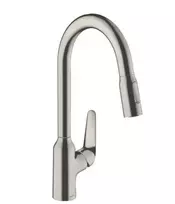Hansgrohe Focus M42 – kriauklės maišytuvas M429-H220 su ištraukiamu dušo galvute, nerūdijančio plieno išvaizda 71800800