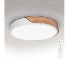 Brilagi - reguliuojamas LED šviestuvas PILANA LED/48W/230V ąžuolas/balta, skersmuo 40 cm + su nuotolinio valdymo pultu