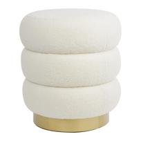 Iš boucle pufas baltos spalvos Kimi – Light & Living