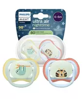 Philips Avent Ultra Air Night Baby Pacifier 0-6m 2pcs Green/Blue
