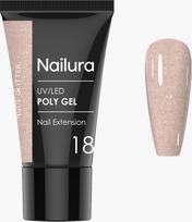Nailura - Poly Gel 18 - Nude Glitter - 30 ml