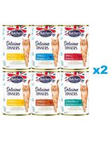 BUTCHER'S Delicious Dinners Mix skoniai želė 12x400g gabalėliuose su vištiena, elniena, upėtakiu, jūros žuvimi, jautiena