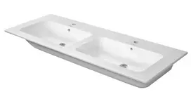 Duravit ME by Starck dviguba spintelė praustuvui 130x49 cm, su 2 skylėmis maišytuvams, WonderGliss, Alpine White 23361300001