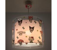 Dalber 41252 - Vaikiškas pakabinamas šviestuvas HELLO KITTY&FRIENDS, 1xE27/15W/230V, rožinė