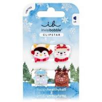 Invisibobble Clipstar Kids Cozy Snowy Friends plaukų segtukai vaikams - 4 vnt.