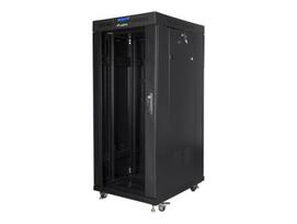 Lanberg | Rack cabinet 19" free-standing 27U/600x800 (flat pack) with glass door, LCD | FF01-6827-12BL | Black|FF01-6827-12BL