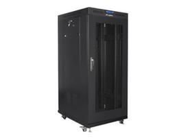 Lanberg | Rack cabinet 19" free-standing 22U/800x800 (flat pack) with glass door, LCD | FF01-8822-23BL | Black|FF01-8822-23BL