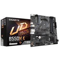 Gigabyte | B550M K 1.0 M/B | Processor family AMD | Processor socket AM4 | DDR4 DIMM | Memory slots 4 | Supported hard disk drive interfaces SATA, M.2 | Number of SATA connectors 4 | Chipset AMD B550 | Micro ATX|B550M K