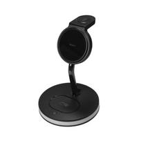 3-in-1 magnetinis belaidis įkroviklis DELTACO, telefonas/TWS/laikrodis, LED lemputė / QI-1041|QI-1041