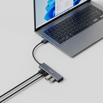 USB-A šakotuvas DELTACO, 4x USB-A lizdas, 5Gbps, aliuminis, pilkas / UH-738 / 1903171|UH-738