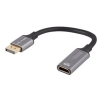 Lanberg Displayport (M) to HDMI (F) Adapter 8K on cable 20cm, Silver | AD-DP-HD-04|AD-DP-HD-04