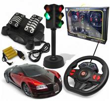 Nuotoliniu būdu valdomas automobilis su pedalais, belaidžiu vairu ir signalizacija