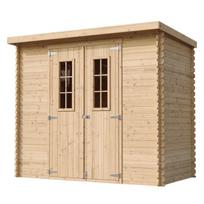Medinis sodo namelis Timbela M310C su grindimis - A200 x 239 x 142 cm / 2.63 m2, rudas
