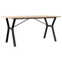 Valgomojo Stalas，Virtuvės stalas, 160x80x75,5cm, pušis ir plieninis, Y formos rėmas CFE60292