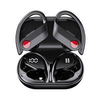 Sportinės ausinės „Bluetooth 5.3“ su LED ekranu, atsparios vandeniui