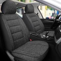 Universalus keturių sezonų lininio audinio automobilio sėdynės užvalkalas kvėpuojantis priekinės vienos sėdynės pagalvėlė visiškai apgaubianti automobilių saloną sunkvežimio furgono juoda