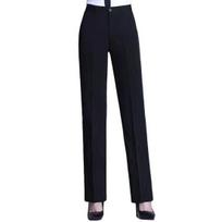 Women's Straight Leg Trousers Stretchy Business Office Suit Pants with Pockets S juoda