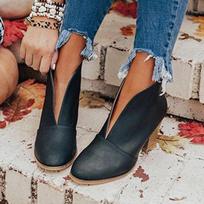 Moteriški platūs žemakulniai Martin tipo batai, Stambaus kulno vienspalviai ankle boots, Europos stiliaus madingi moteriški batai 36 juoda