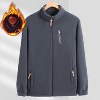 Outdoor Plus Velvet Storas megztinis Vyriški šilti drabužiai Rudens ir Žiemos Striukė Laisva Didelio Dydžio Polar Fleece Kasdienis megztinis švarkas XL pilka