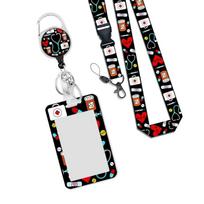 Retractable Lanyard with Card Holder Water Resistant Identity Card Badge Holder with Lanyard Retractable Badge Reel Clip 1