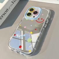 Colorful Polka Dot Smile for IPhone16promax Mobile Phone Case for Apple Mirror Cream All-inclusive 11 Ultra-thin Xs For  OPPO A1 5G