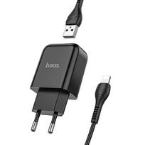 Hoco USB A 2A 10W Phone Charger + USB A to Lightning N2 Black Cable