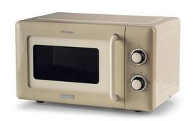 Ariete Vintage Line 3960 Vintage Microwave Oven, 800W, 20L Capacity, 3 Functions, 5 Cooking Levels, Timer, Beige