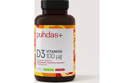 Puhdas+ Vitamin D3, 100mcg, 120 Capsules