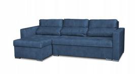Kampinė sofa–lova su miegama funkcija, mėlyna, 226x140 cm