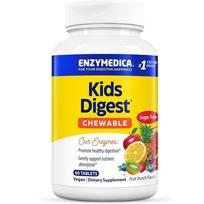 Enzymedica Kids Digest™ virškinimo fermentai vaikams, vaisių punšas - 60 kramtomųjų tablečių